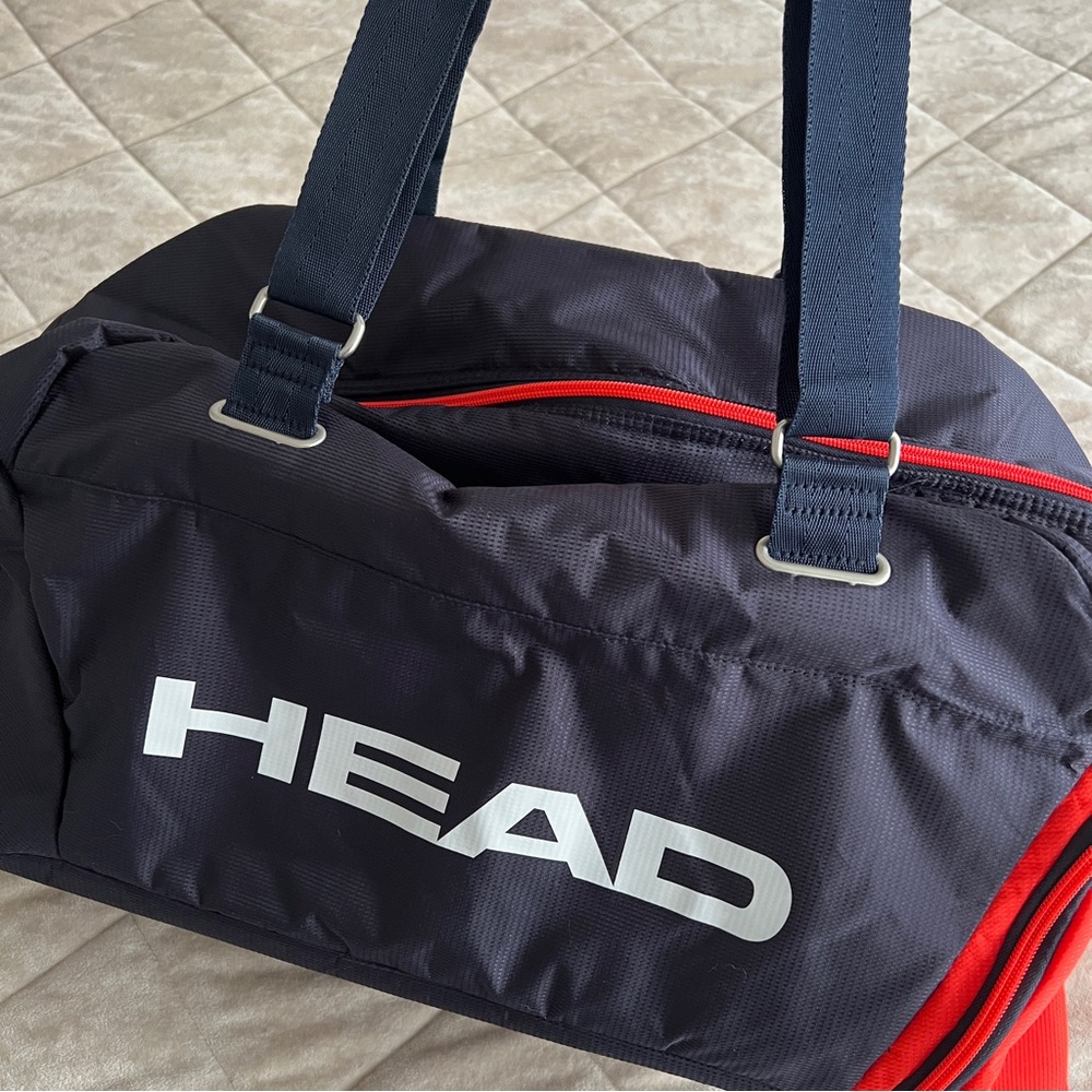 HEAD Navy and Red Duffel Bag